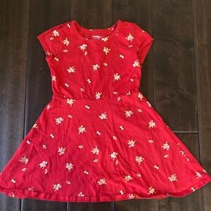 5/$25 Girls George red floral shirt sleeved dress XS (4-5)
